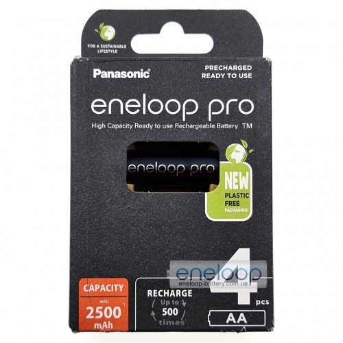 Акумулятори AA Panasonic Eneloop Pro 2600 mAh BK-3HCDE/4BE EcoBox - 4 шт. в картонній екологічній упаковці - Оригінал-Японія